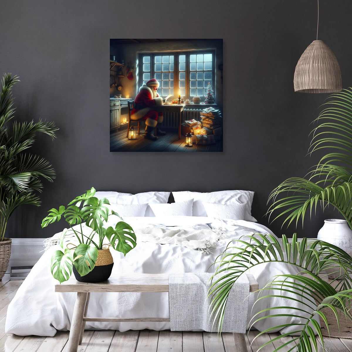 Santa's Reflective Christmas Eve Canvas