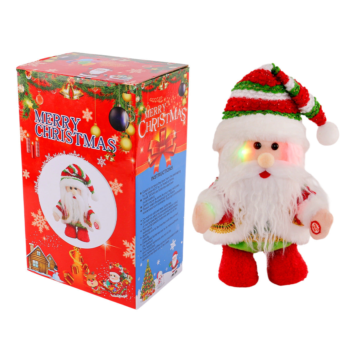 Animierte Musikalische Weihnachtsmann-Weihnachtsdekoration - LED Leuchtende Gehende Figur | Elektrisches Feiertagsornament mit Musik