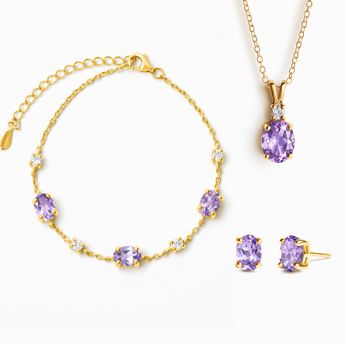 Essential Amethyst Schmuckset in 18k Gold Vermeil