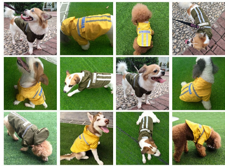 New Style Pet Raincoat With Reflective Strips