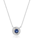MILESTONE SAPPHIRE HALO PENDANT IN SILVER