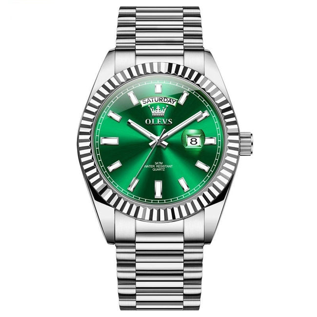 Reloj de Pulsera Luminoso Impermeable de Negocios con Correa de Acero