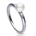 Diamonfire Shell Pearl Ring with Zirconia