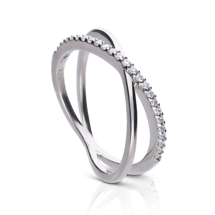 Diamonfire Pave Set Crossover Ring