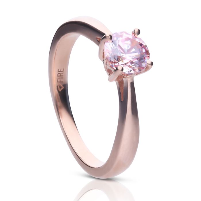 Diamonfire Solitärring mit pinkem Zirkonia