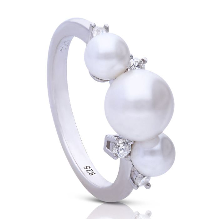 Diamonfire Triple Shell Perlenring mit Zirkonia