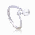 Diamonfire Muschelkernperle und kleiner Zirkonia Wickelring