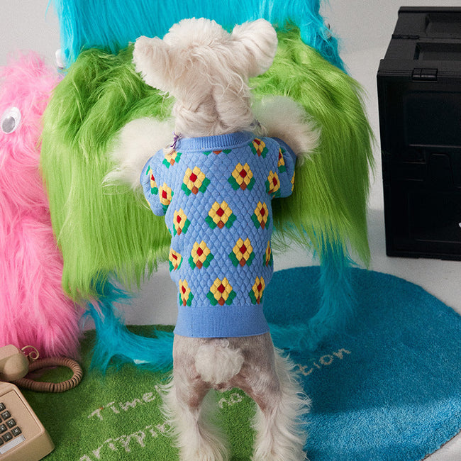 Haustierkleidung Kleiner Blumen-Hundepullover Strickjacke