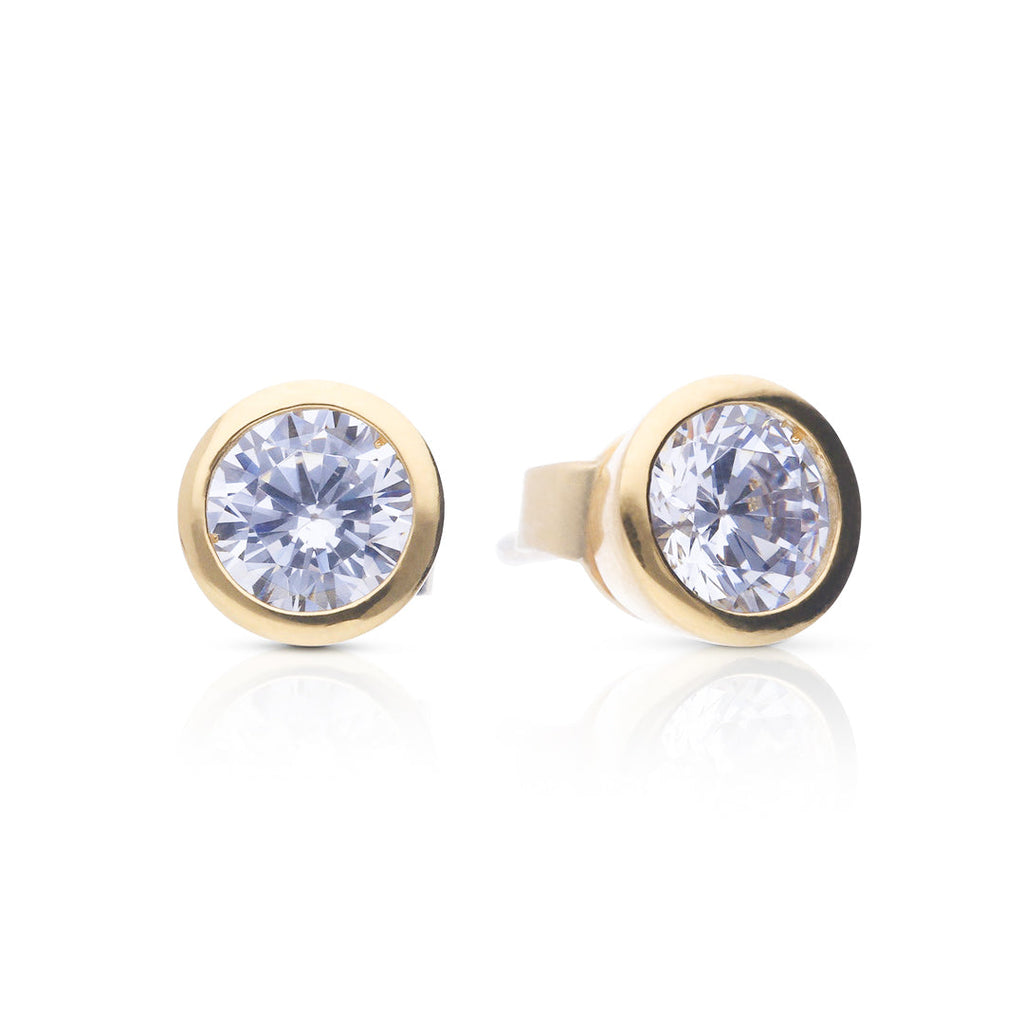Diamonfire Bezel Set Solitaire Stud Earrings
