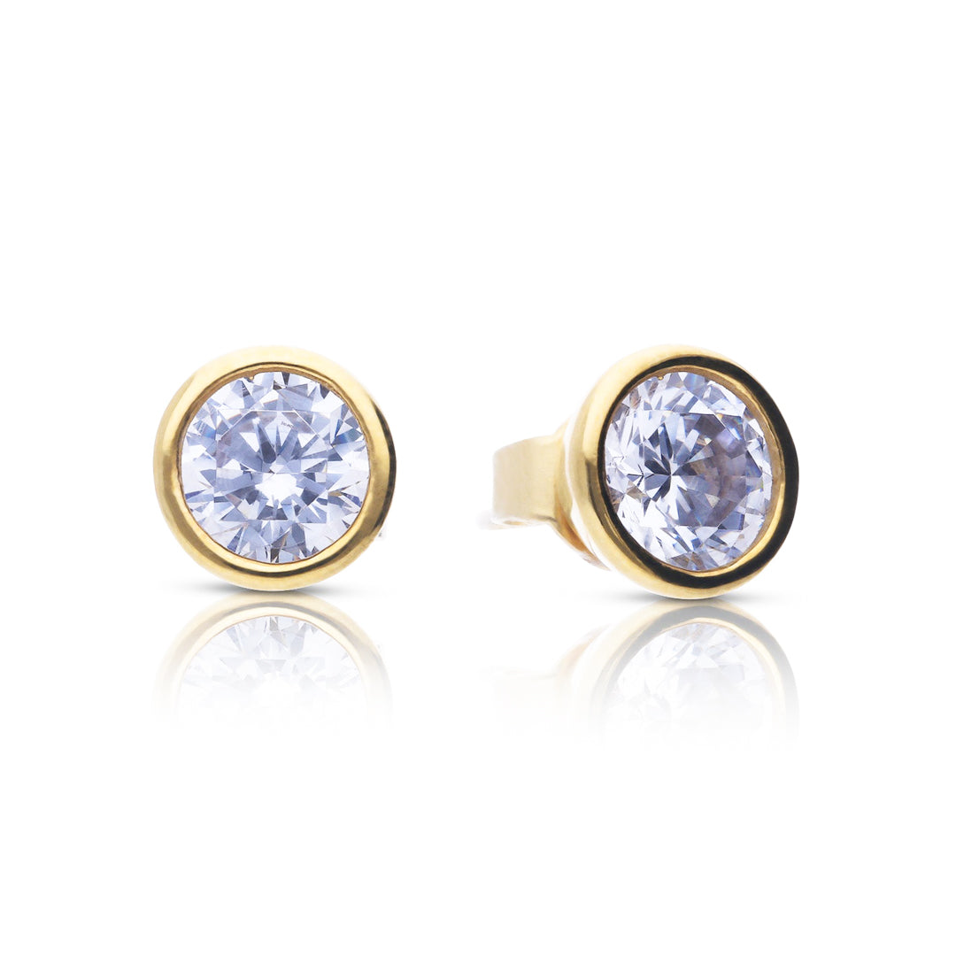 Diamonfire Bezel Set Solitaire Stud Earrings