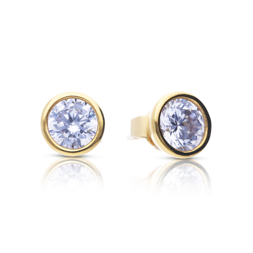 Diamonfire Bezel Set Solitaire Stud Earrings