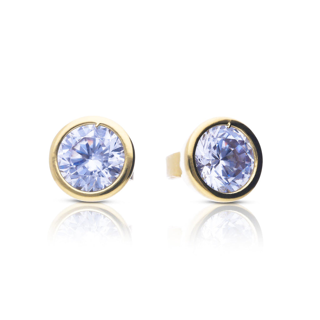 Diamonfire Bezel Set Solitaire Stud Earrings