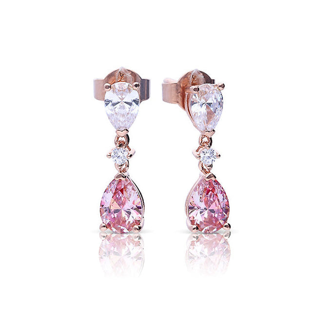 Diamonfire Ohrringe mit rosa und weißen Zirkonia