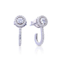Diamonfire Pave Half Hoop Stud Earrings