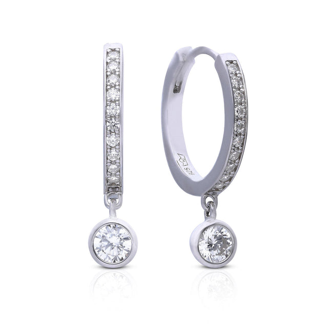 Diamonfire Pave Creolen mit Zirkonia-Anhänger