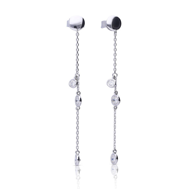 Diamonfire Bezel-Fassung Zirkonia Tropfenohrringe