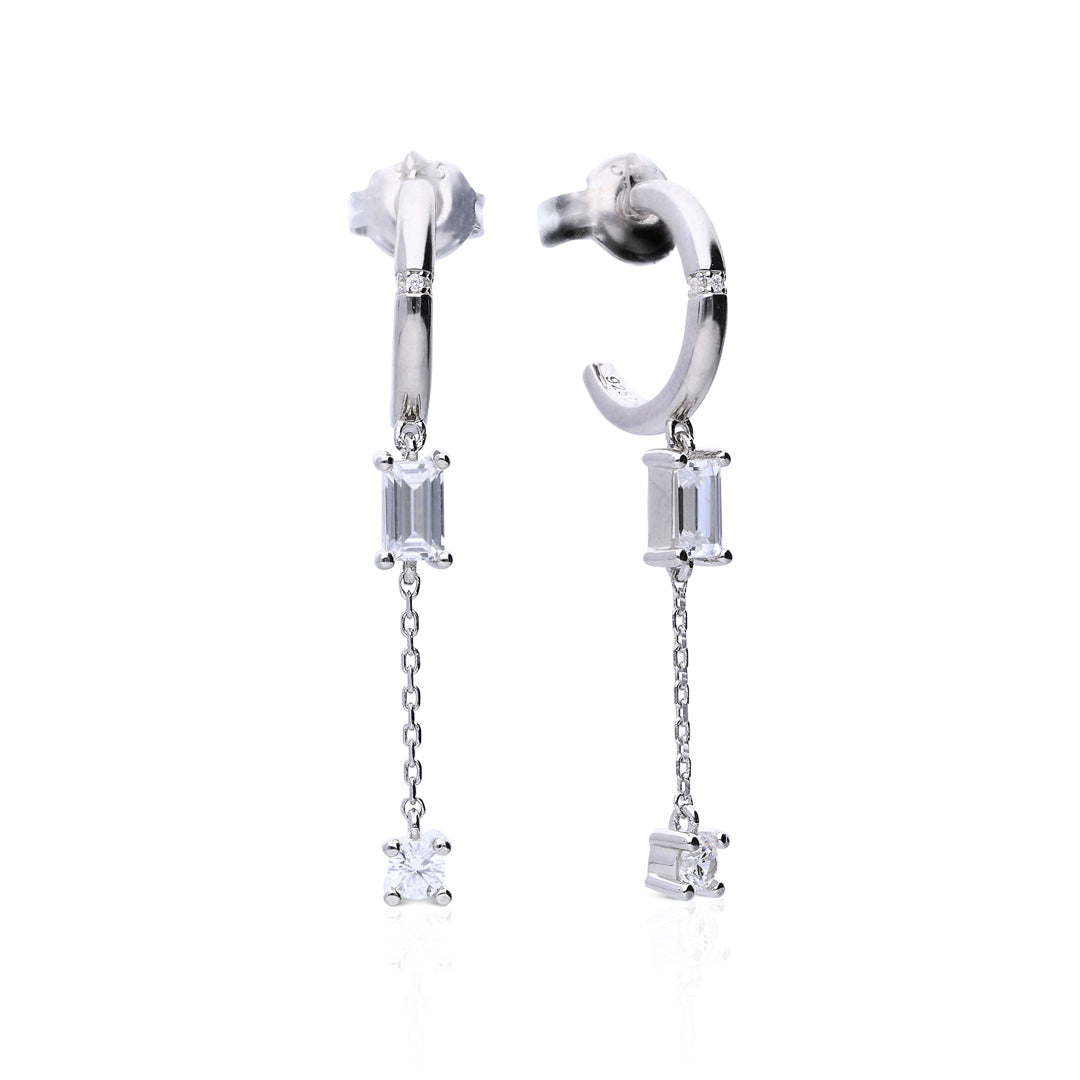 Diamonfire Creolen 3/4 mit Zirkonia-Ketten-Anhänger