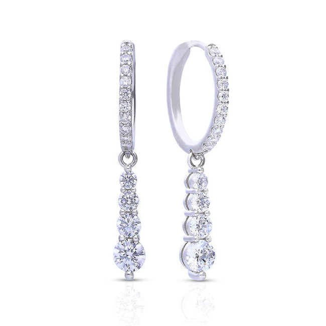 Diamonfire Drop-Creolen mit abnehmender Stein-Größe