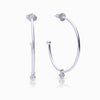 Diamonfire Large 3/4 Hoop Earrings with Tiny Zirconia Charm