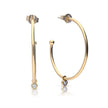 Diamonfire Large 3/4 Hoop Earrings with Tiny Zirconia Charm