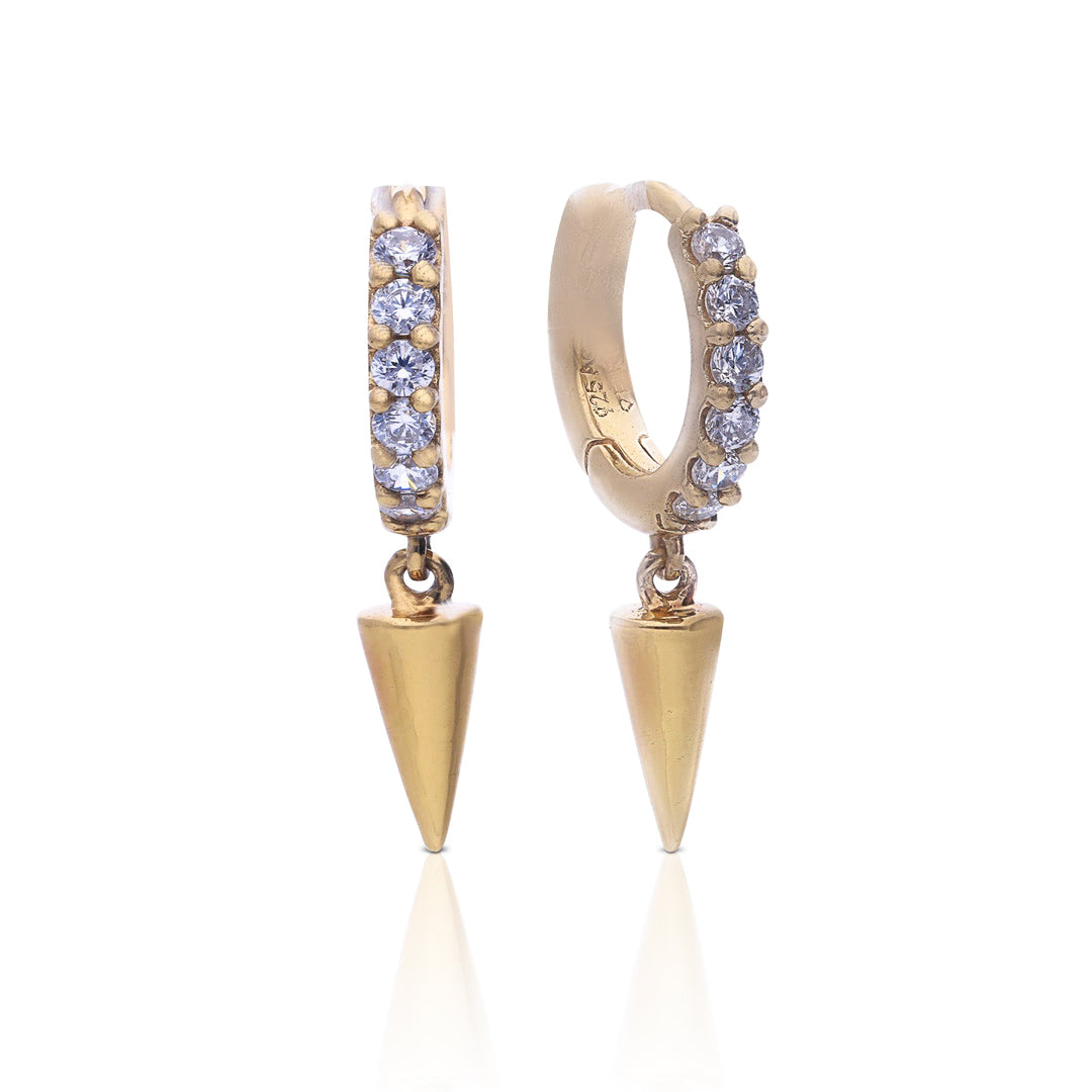 Diamonfire Pave Hoop Earrings with Spike Charm