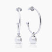 Pendientes de aro tres cuartos Diamonfire con colgante de perla cultivada