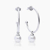 Pendientes de aro tres cuartos Diamonfire con colgante de perla cultivada