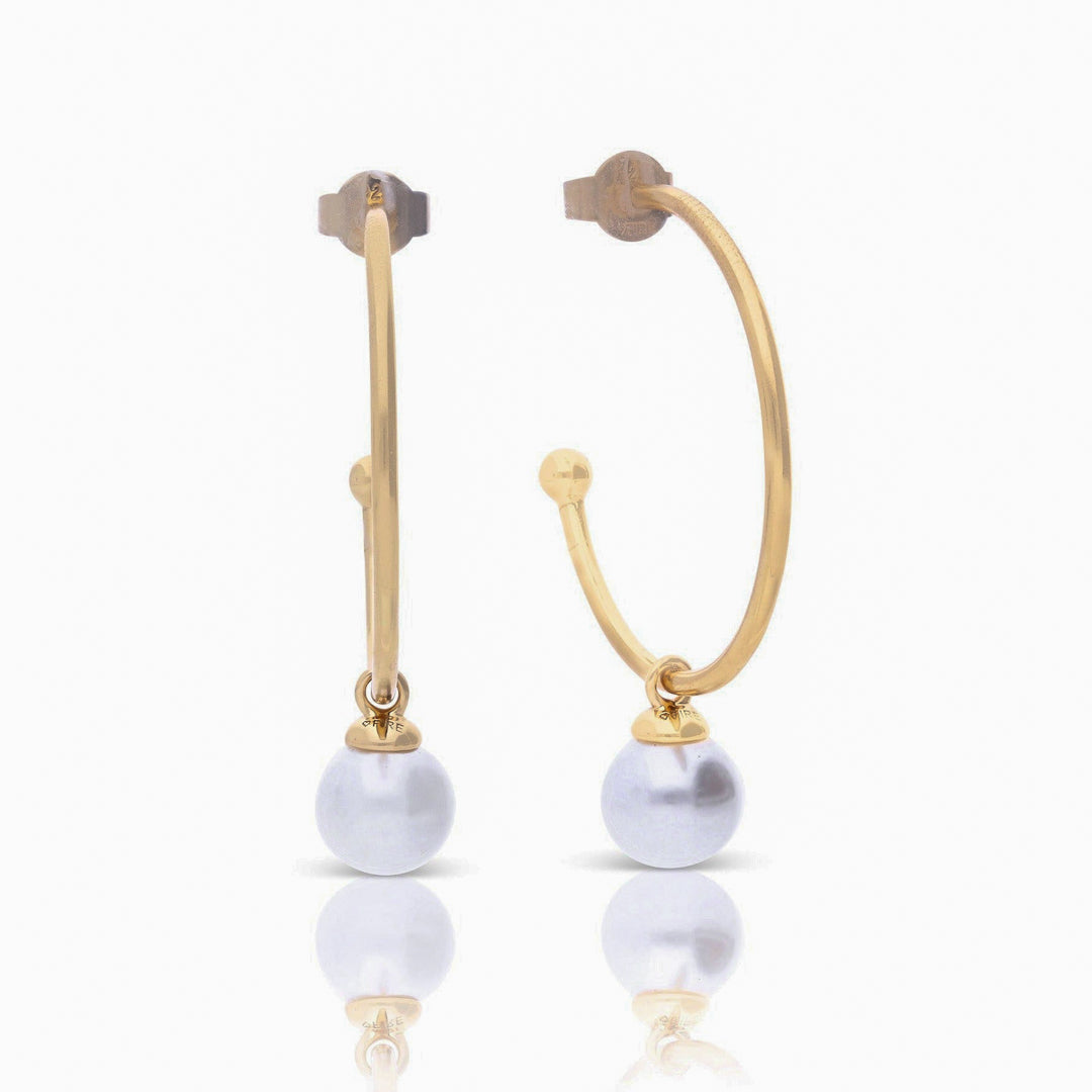 Pendientes de aro tres cuartos Diamonfire con colgante de perla cultivada