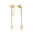 Diamonfire Stud Earrings with Zirconia Chain Drop