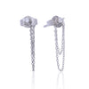 Diamonfire Stud Earrings with Double Chain Drop