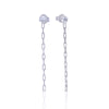 Diamonfire Stud Earrings with Chain Drop
