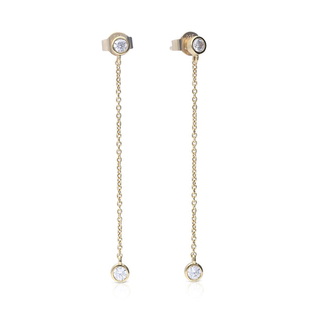 Diamonfire Bezel Set Chain Drop Earrings