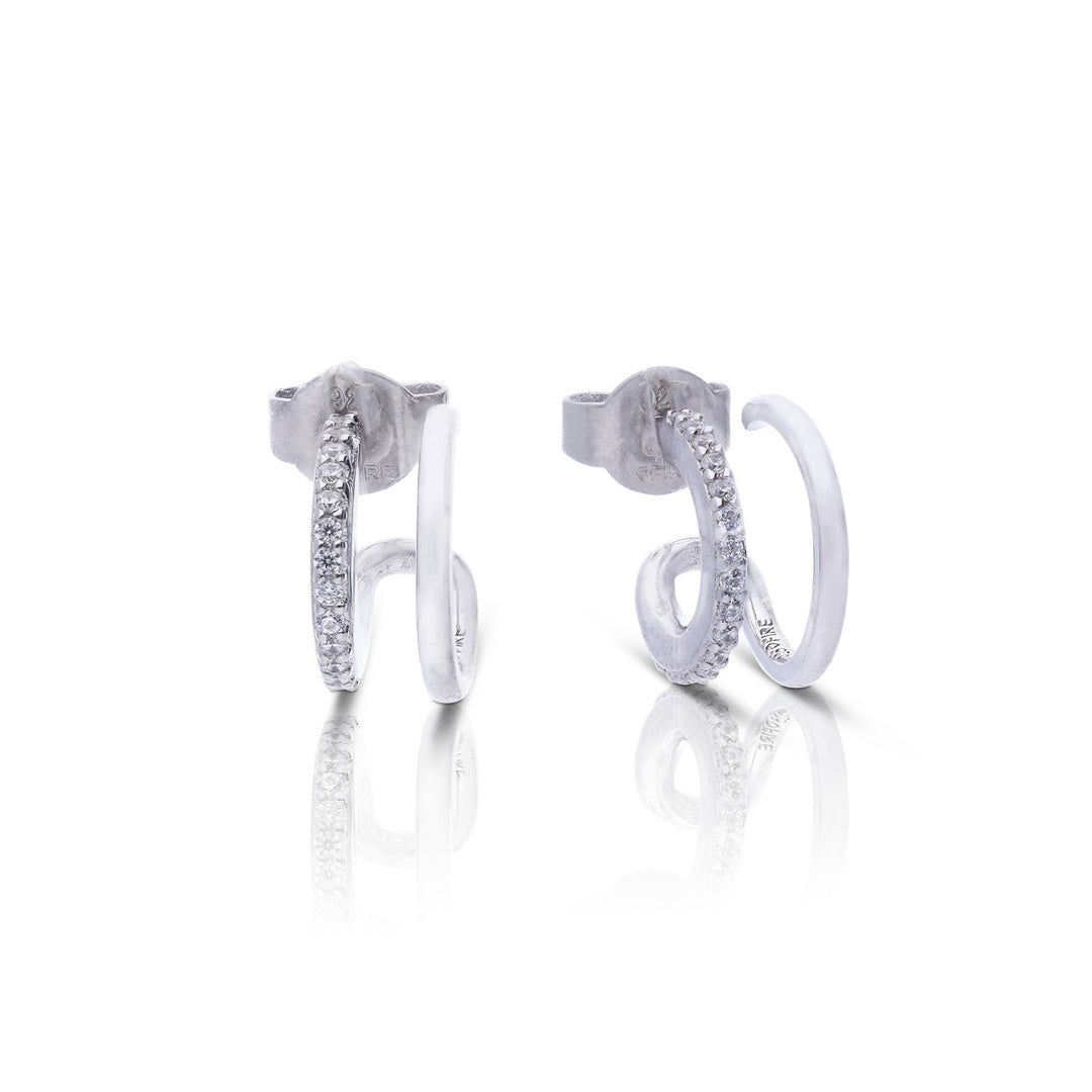 Diamonfire Doppel-Loop Ohrstecker mit Zirkonia