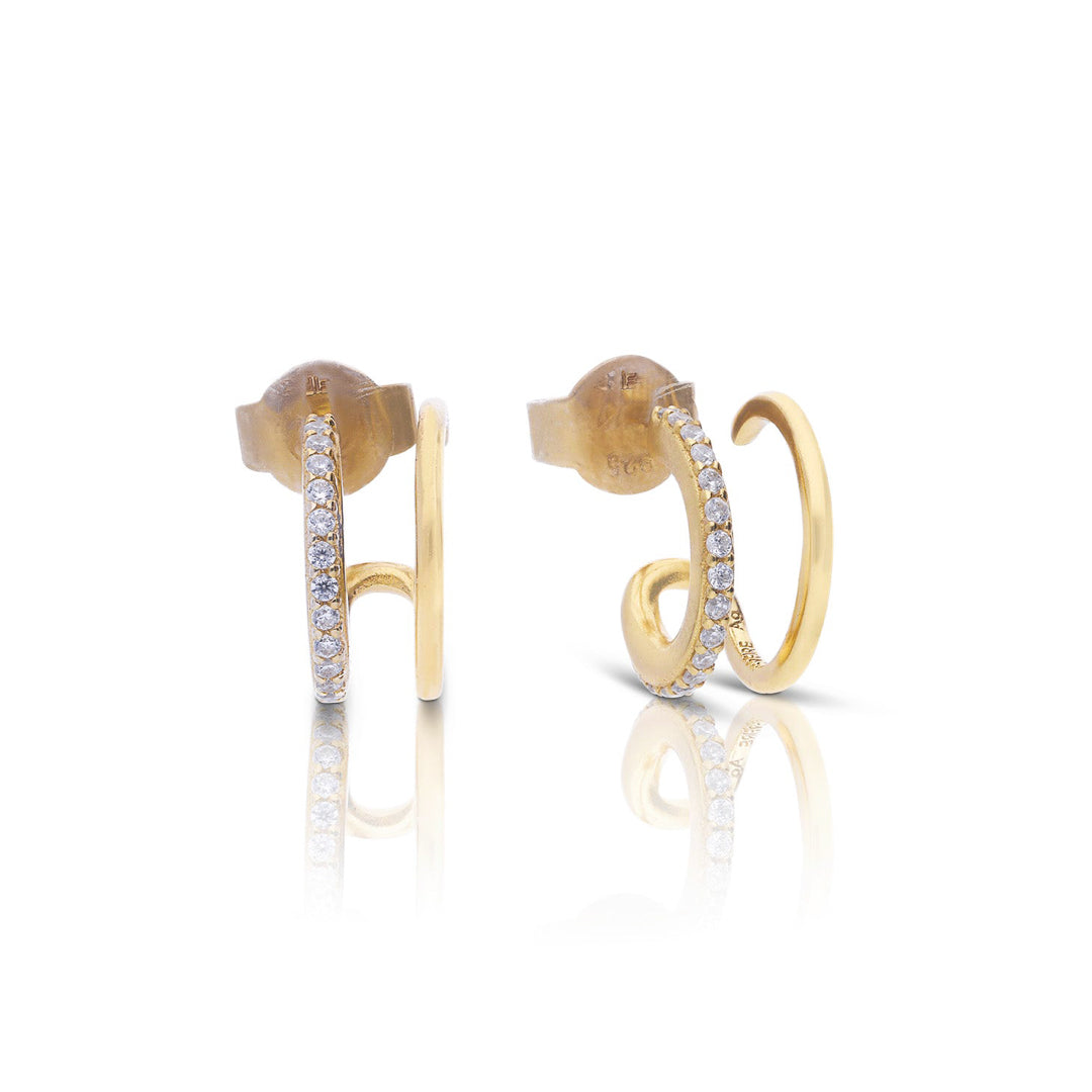 Diamonfire Doppel-Loop Ohrstecker mit Zirkonia