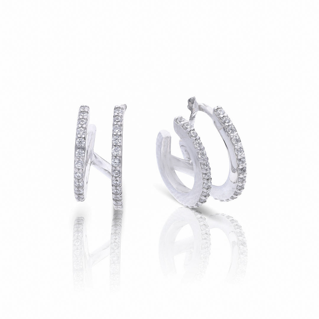 Diamonfire Creolen, zweireihig