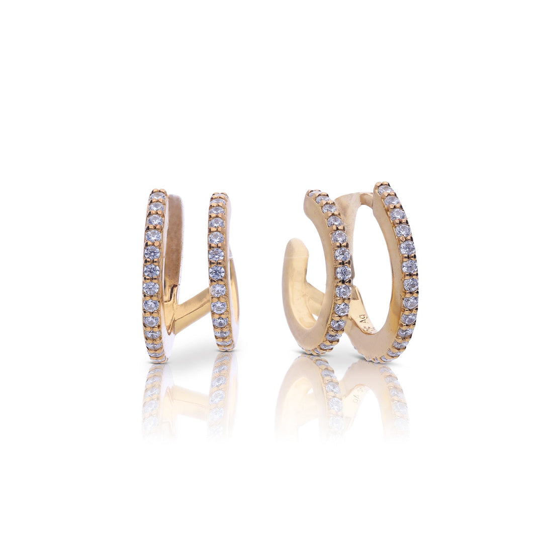 Diamonfire Double Row Hoop Earrings