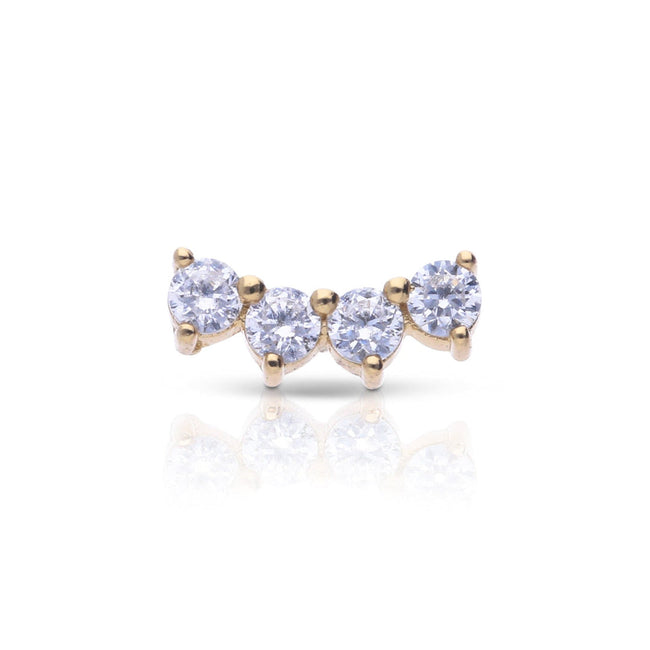 Diamonfire Single-Ohrstecker Vier Stein Crawler