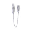 Diamonfire Double Hoop Earring with Chain Connector