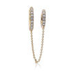 Diamonfire Double Hoop Earring with Chain Connector