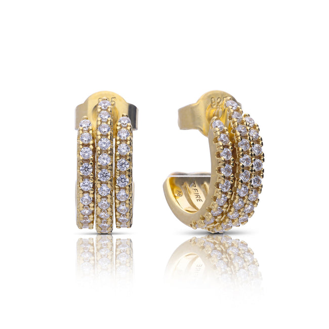 Diamonfire Ohrstecker mit dreireihigem Zirkonia