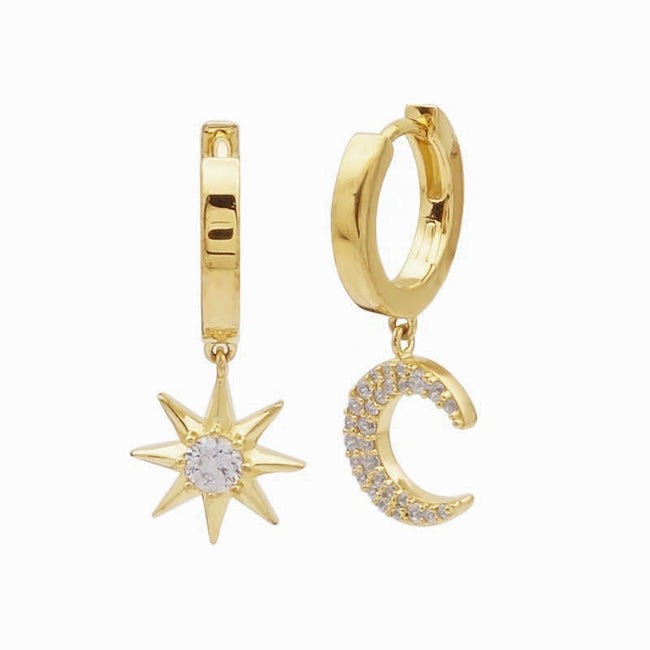 Diamonfire Mond- und Sternschnuppen-Creolen