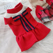 Warm Clothes For Dogs And Cats Red Check Elk Skirt