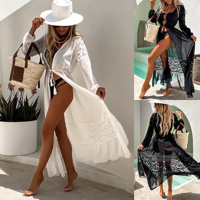 Chiffon-Bikini mit Überwurf