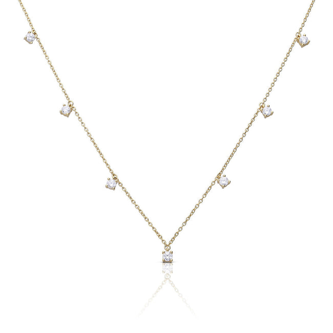 Diamonfire Claw Set Zirconia Station Necklace