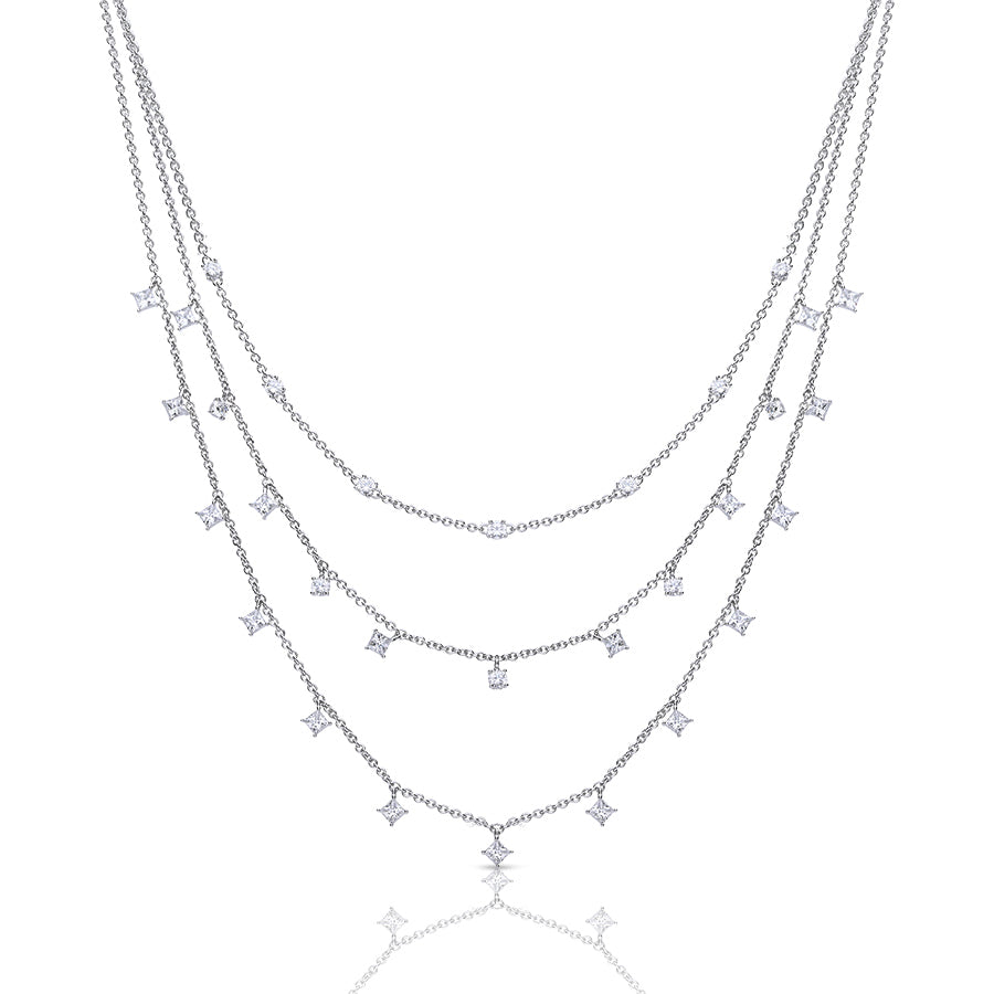 Diamonfire Triple Layered Necklace