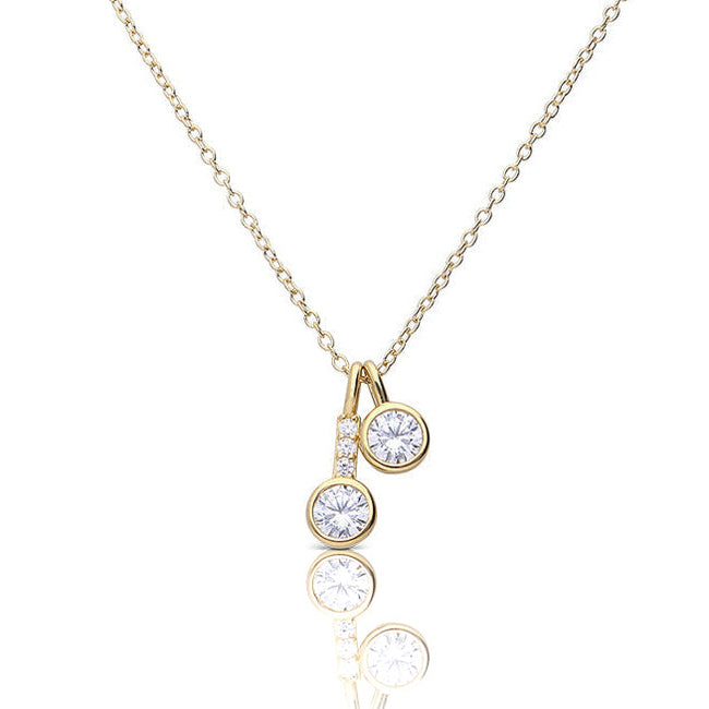 Diamonfire Double Zirconia Pendant Necklace