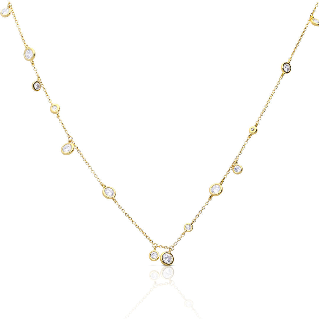 Diamonfire Bezel Set Zirconia Station Necklace