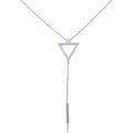 Diamonfire Pave Dreieck und glatter Stab Anhänger Halskette