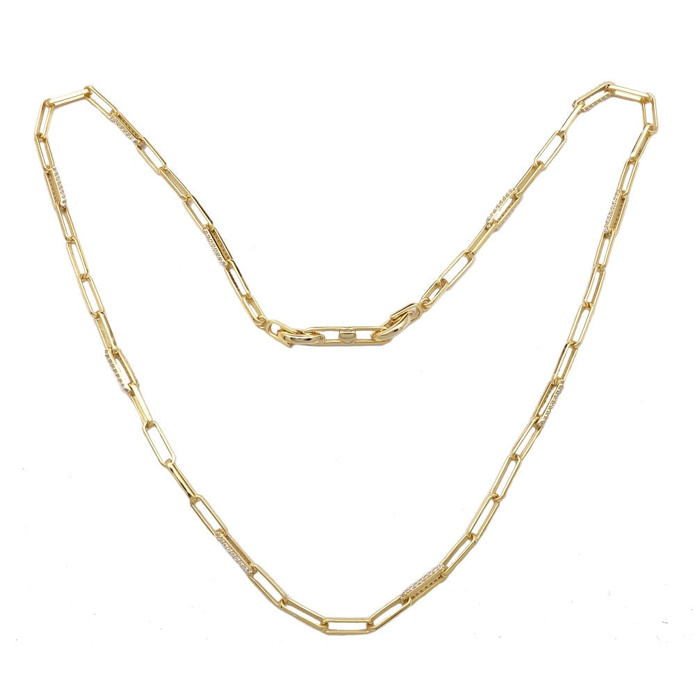 Diamonfire-Halskette mit Pavé-Zirkonia-Gliedern