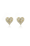 SWEETHEART SPARKLY HEART STUDS GOLD